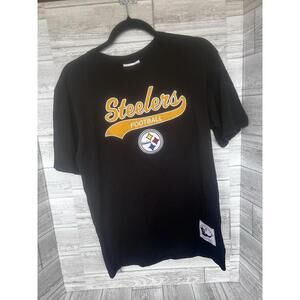 Mitchell and Ness Embroidered Pittsburgh Steelers Football T-Shirt Youth L NWT